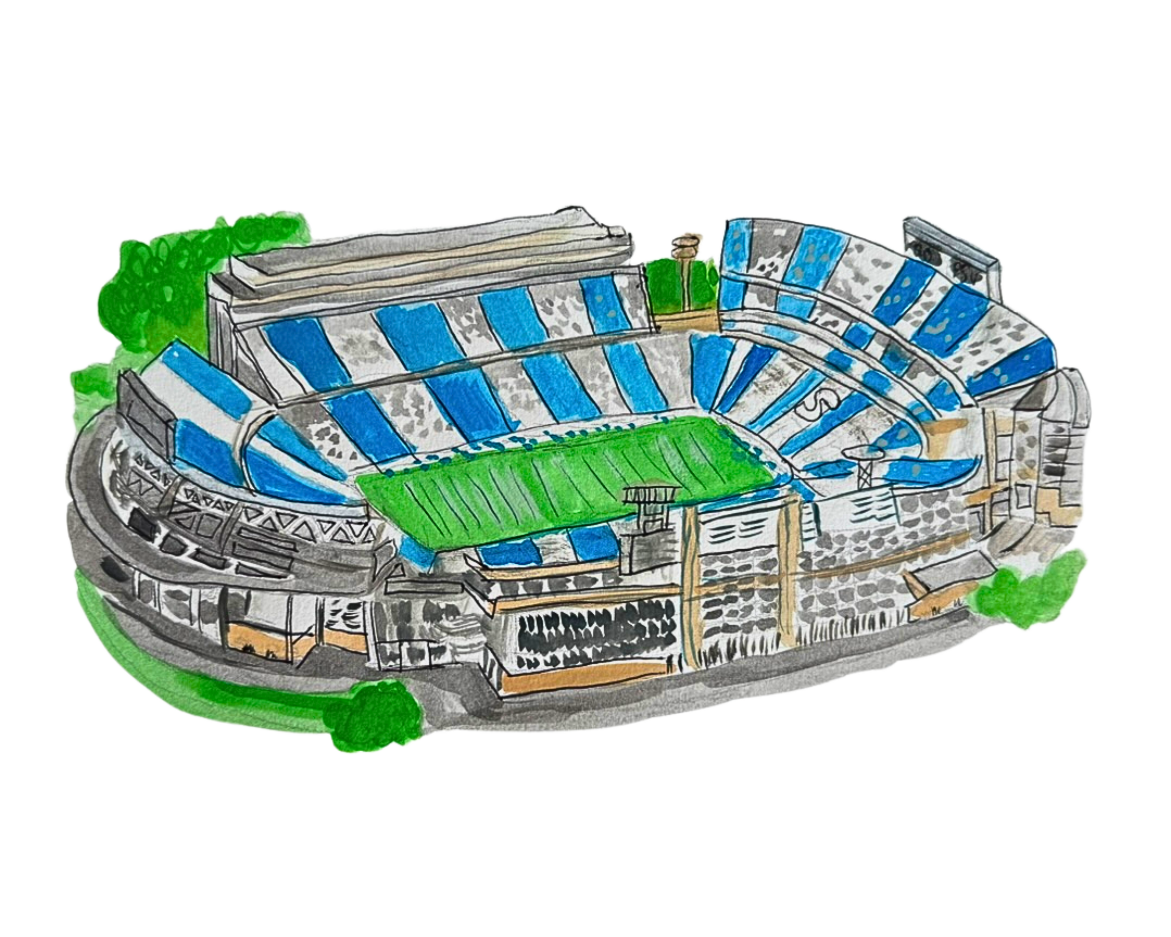 Beaver Stadium Watercolor Print – Penn State Football Wall Art – PSU Gift – State College Stadium Painting – Nittany Lions Decor