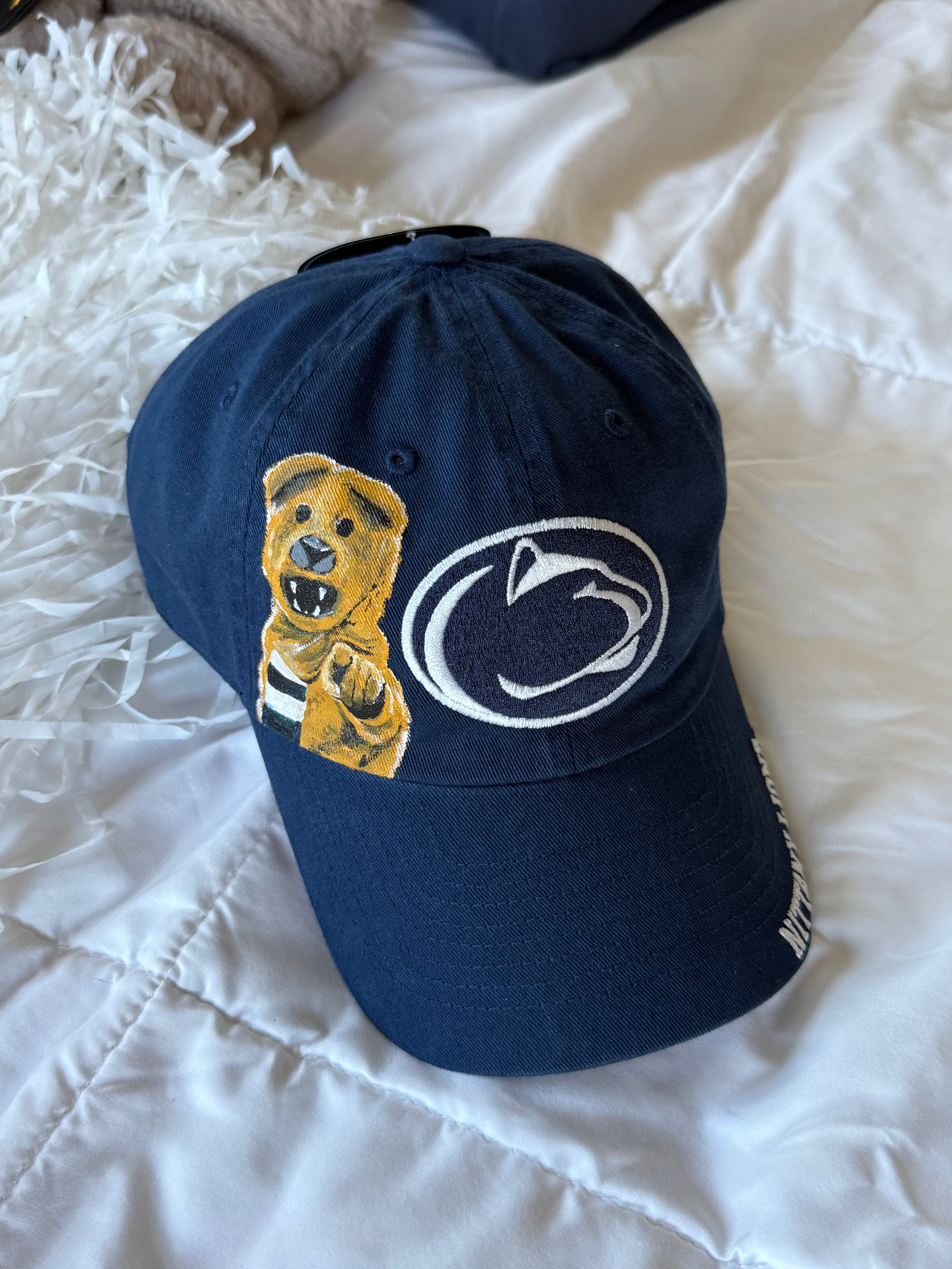 Custom Hand-Painted Nittany Lion Hat