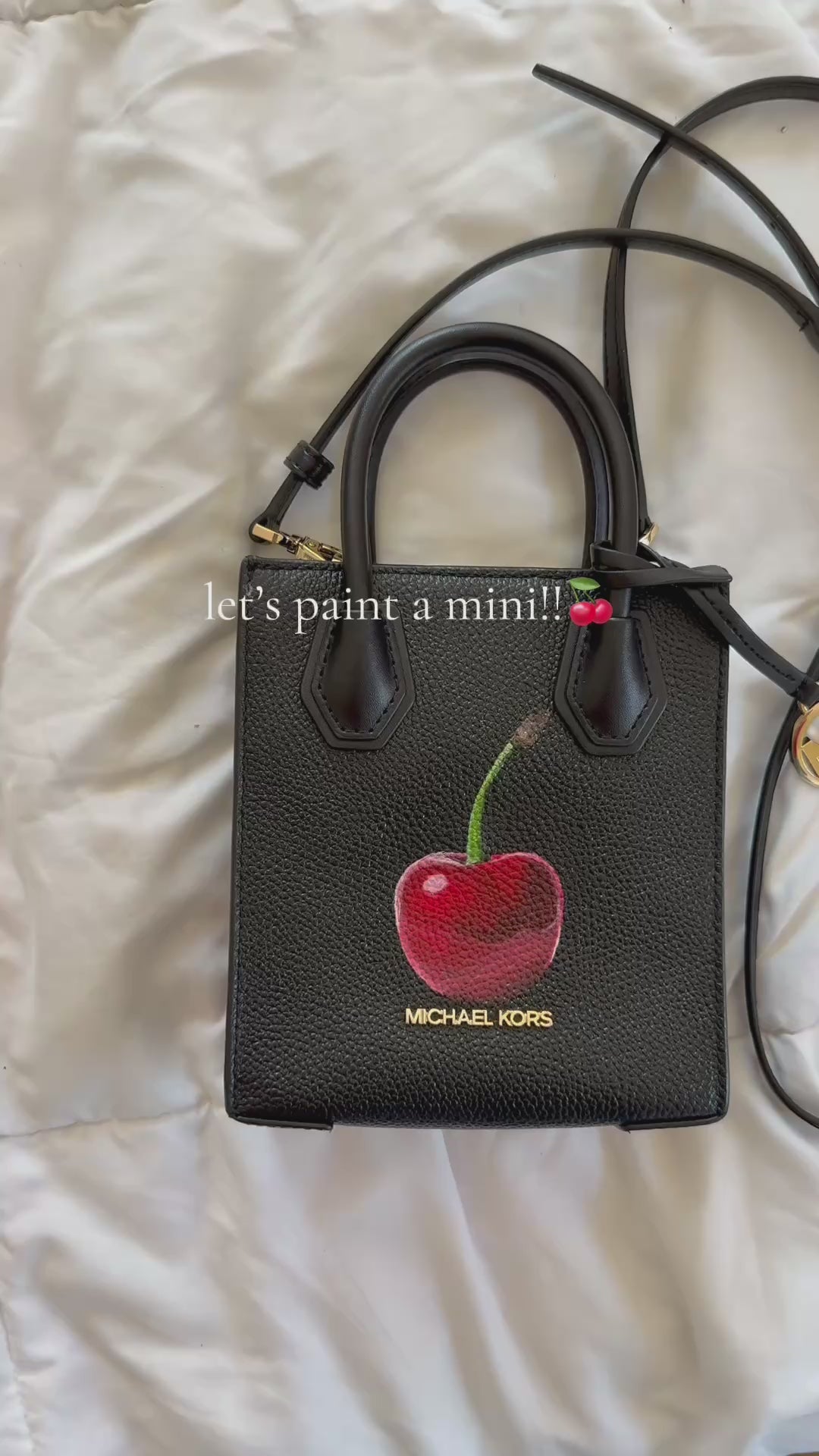 Hand-Painted Cherry Mini Purse