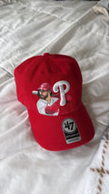 Custom Hand-Painted Baseball Hat – One-of-a-Kind Phillies MLB Wearable Art