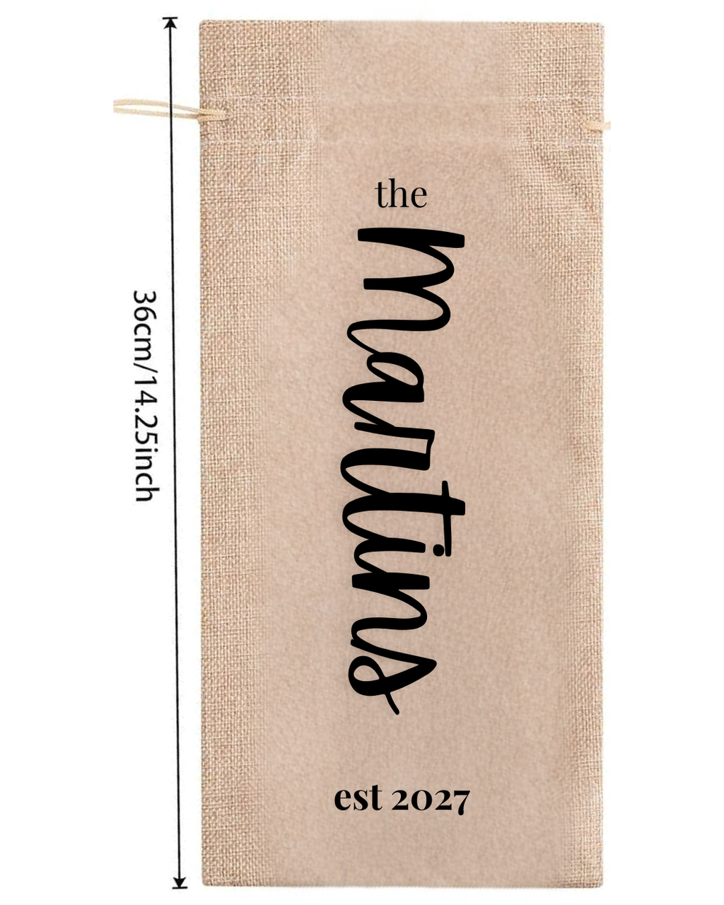 Last Name Wine Bag