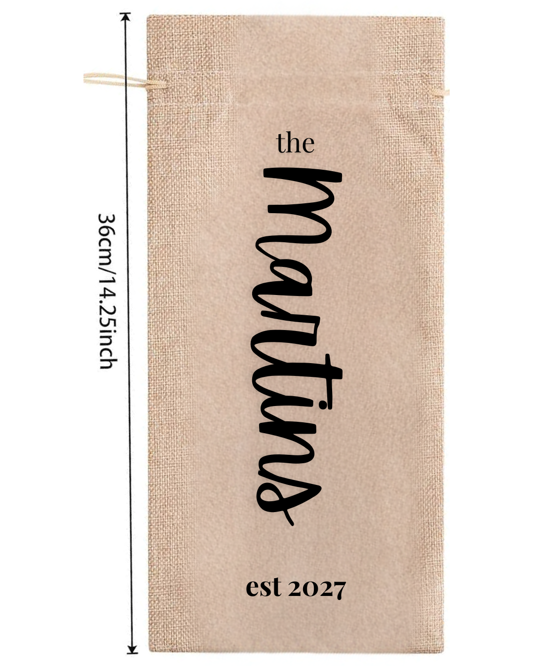 Last Name Wine Bag