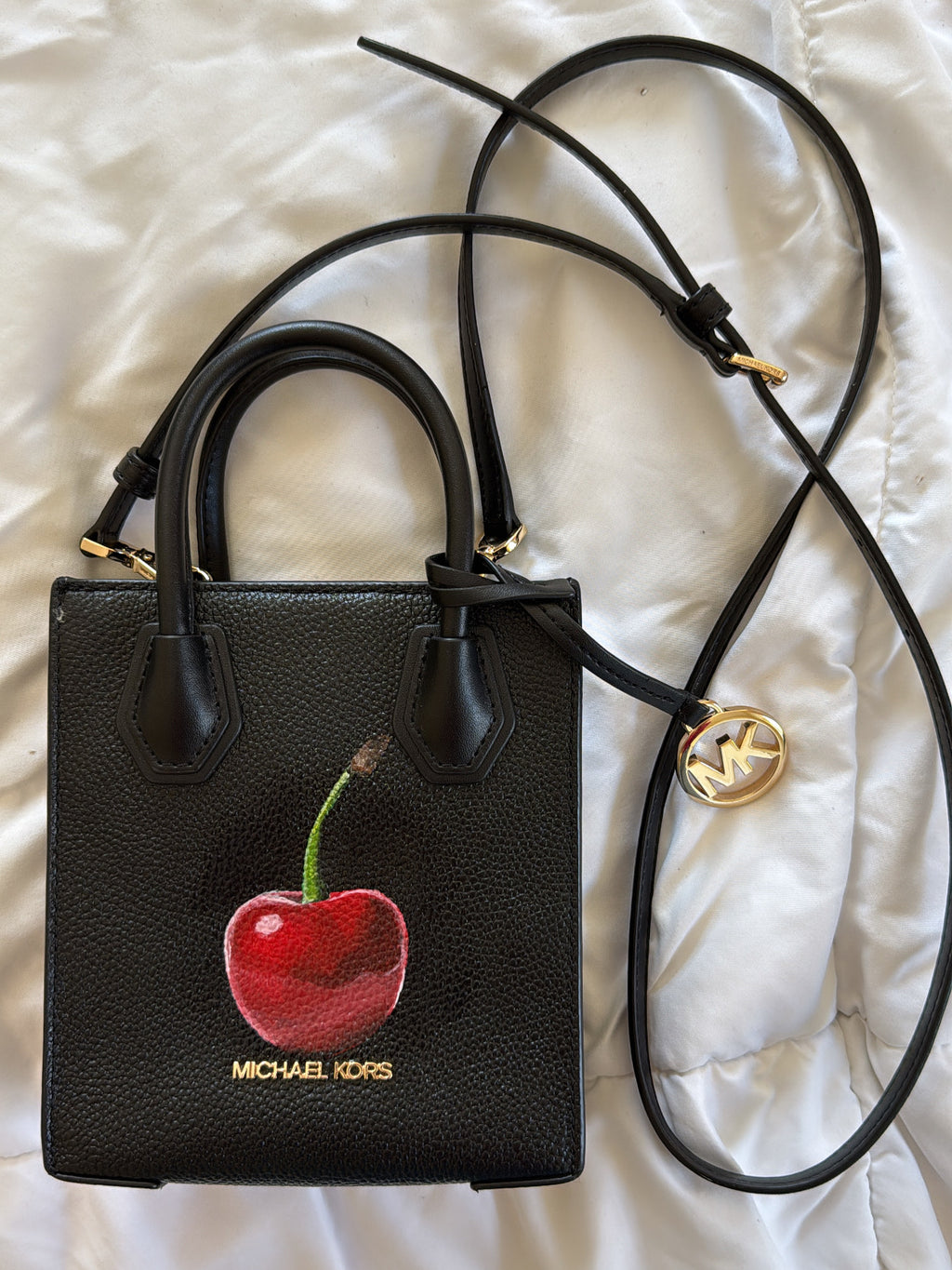 Hand-Painted Cherry Mini Purse