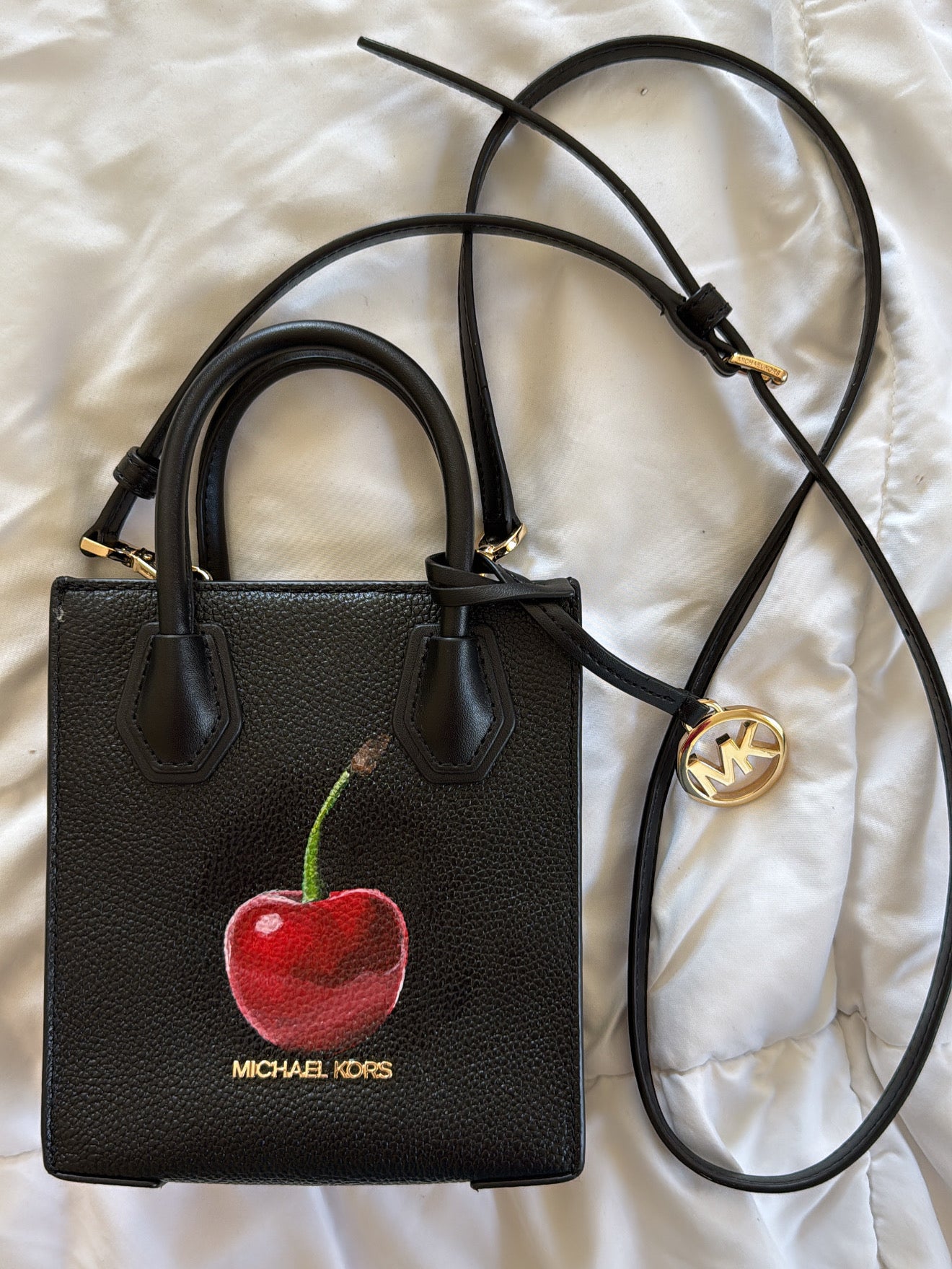 Hand-Painted Cherry Mini Purse