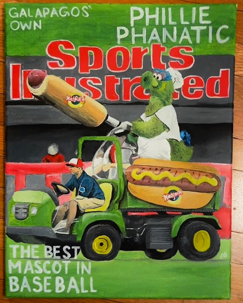 Phillies Phanatic Hot Dog Cannon Painting