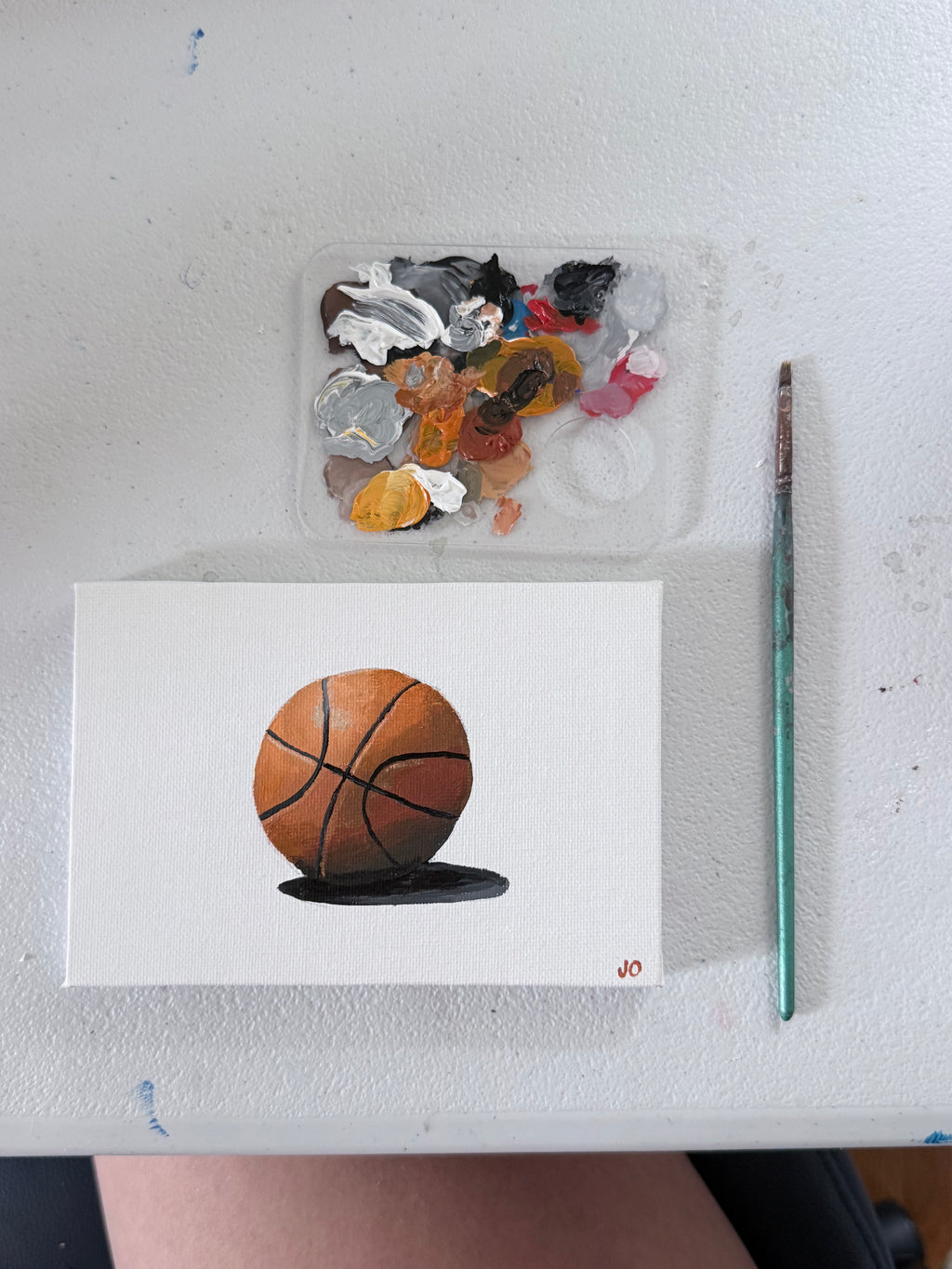 Basketball Mini Painting 4x6 inch Canvas