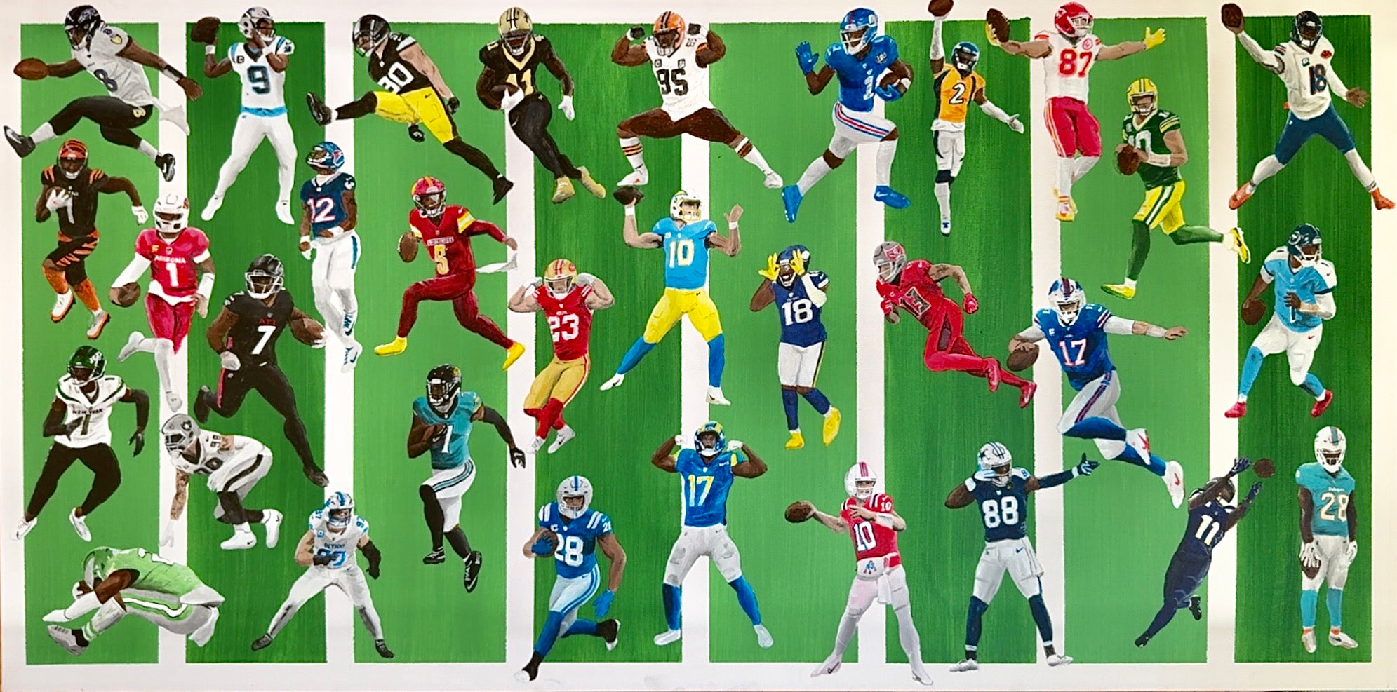 One Player from Every NFL Team Prints - Football Art Print