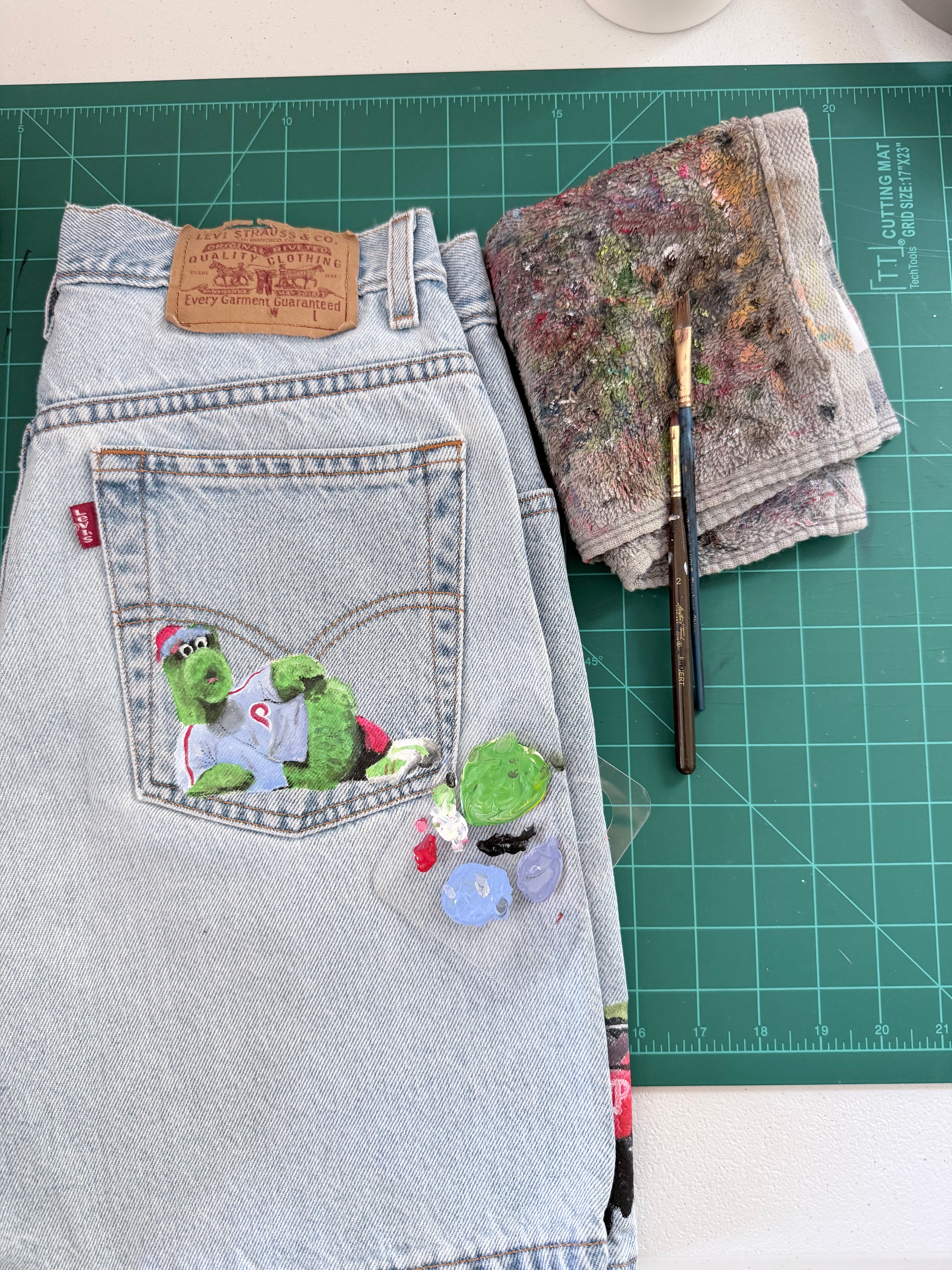 Custom Phillies Jean Shorts