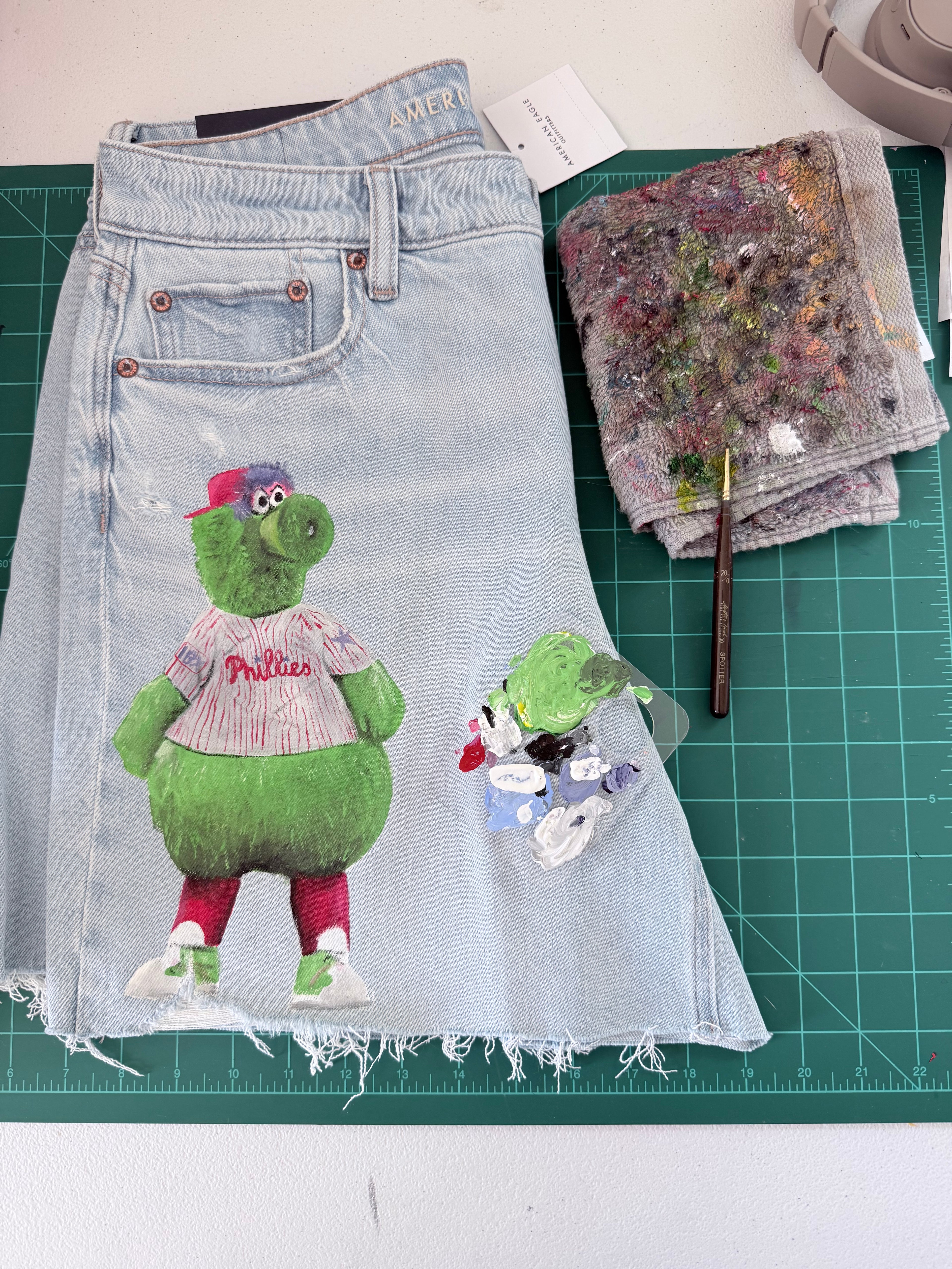 Custom Phillies Jean Shorts