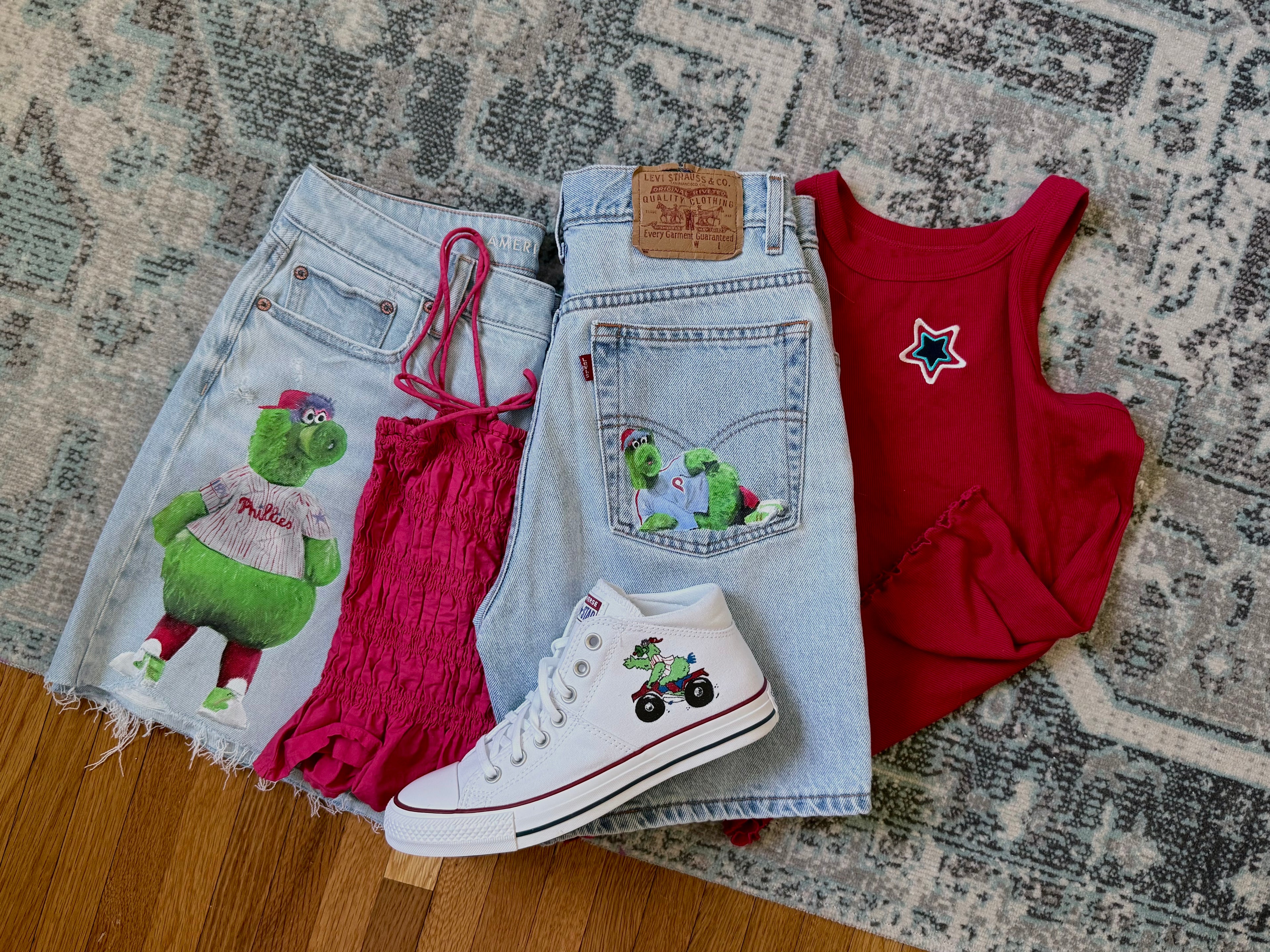 Custom Phillies Jean Shorts