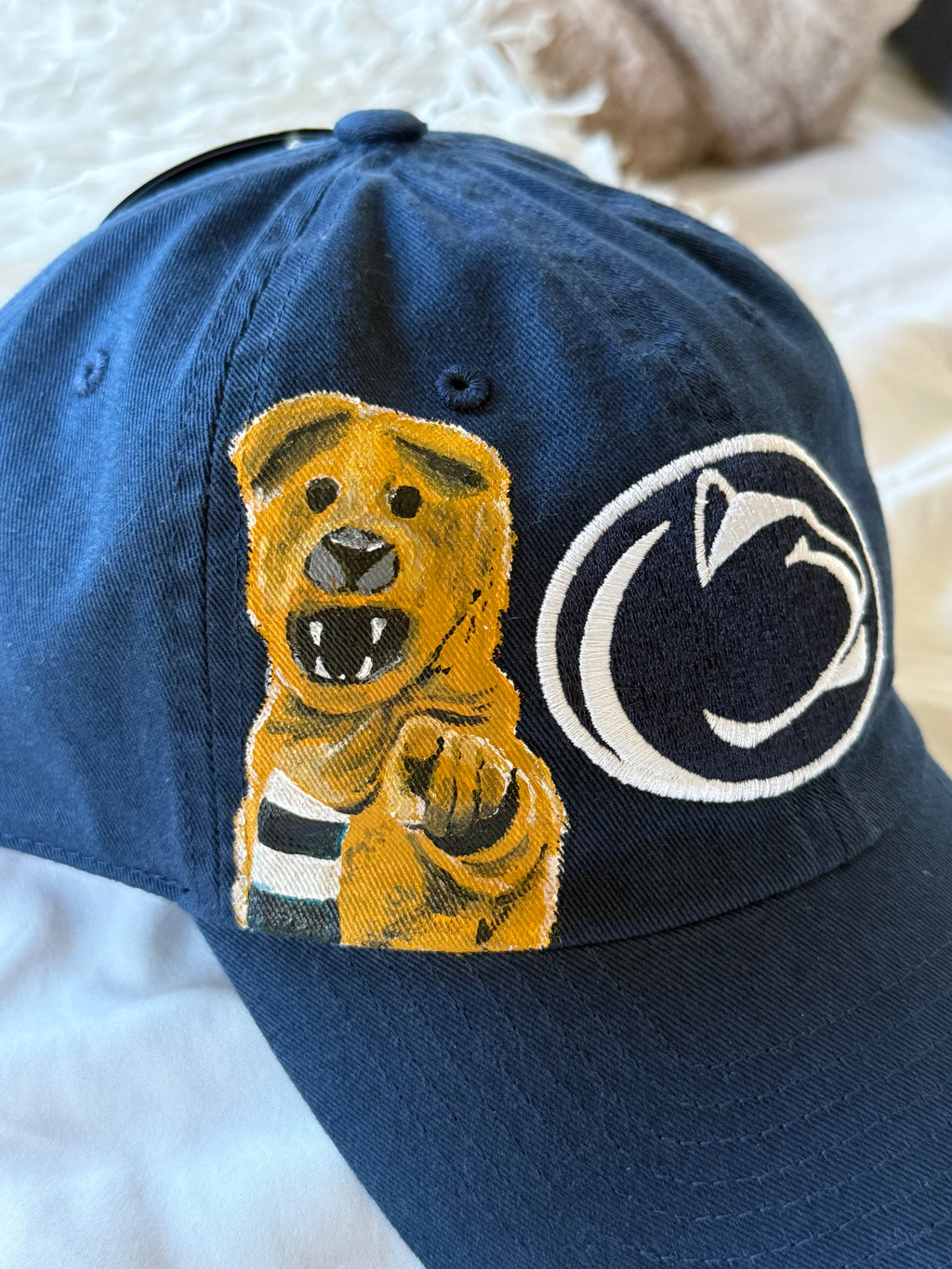 Custom Hand-Painted Nittany Lion Hat