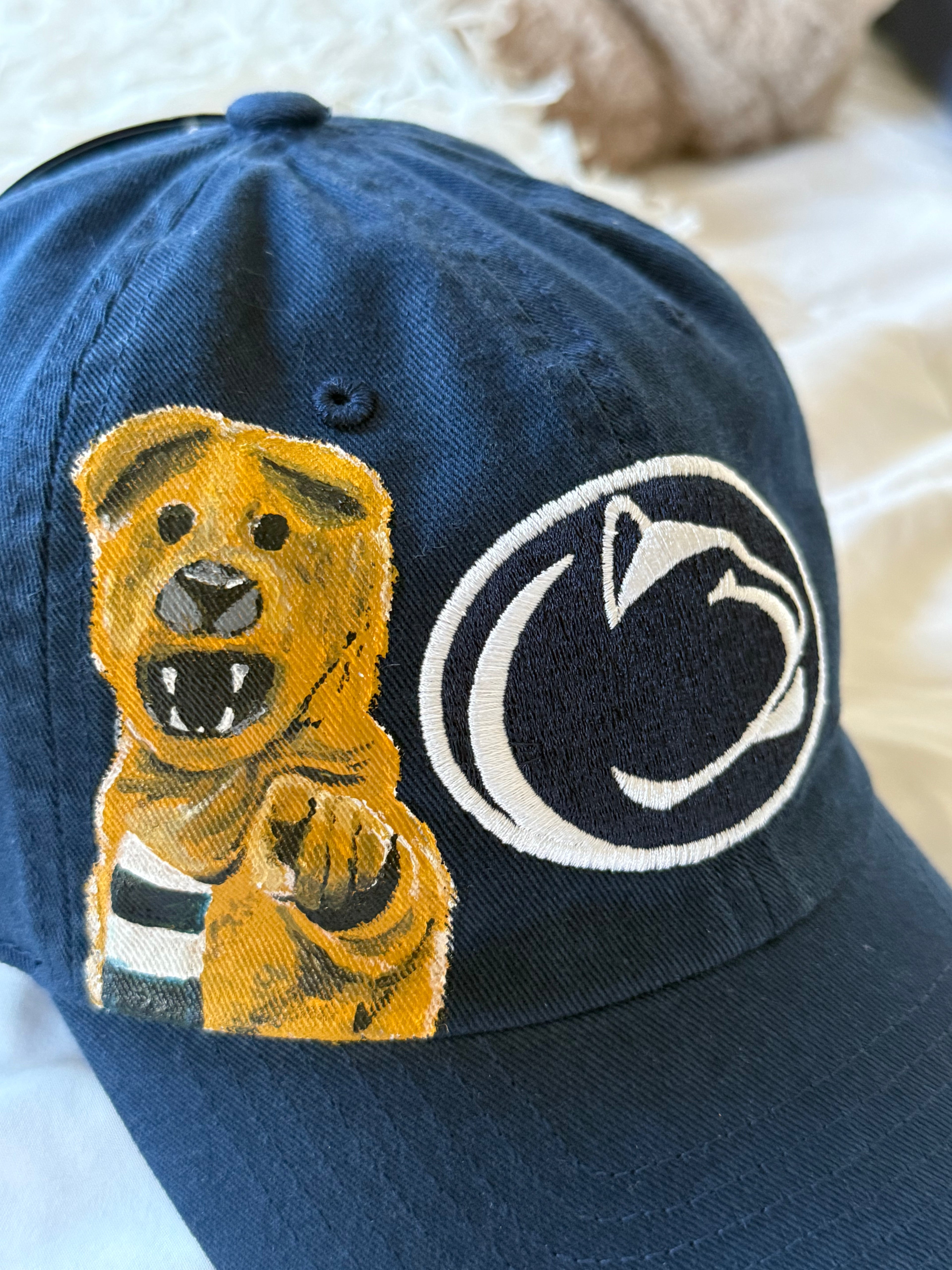 Custom Hand-Painted Nittany Lion Hat