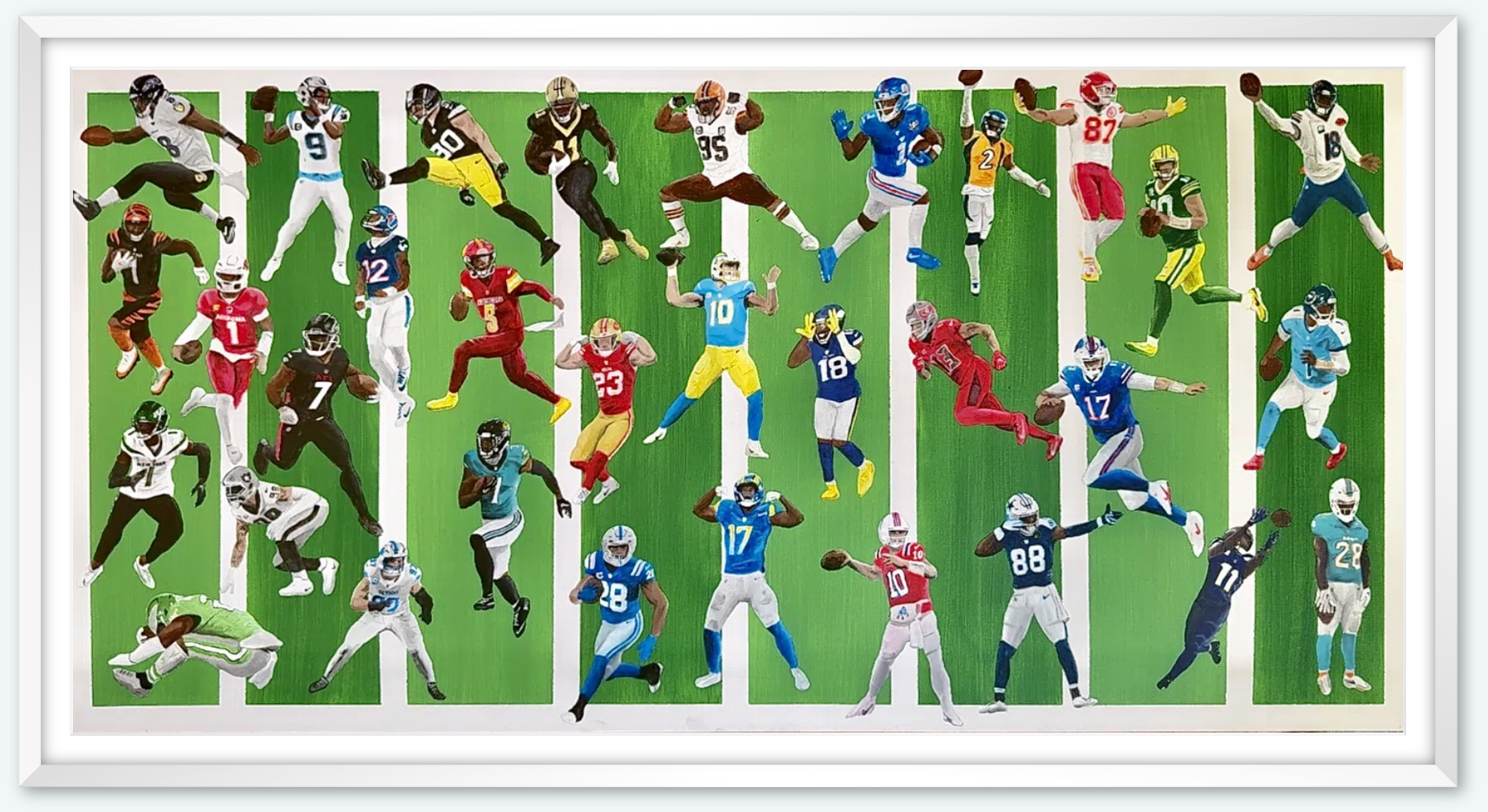 One Player from Every NFL Team Prints - Football Art Print