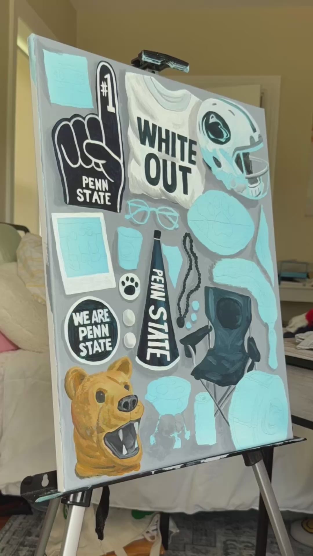 Penn State Collage Art Print | PSU Nittany Lions Memorabilia Wall Art | Beaver Stadium, “We Are” & Mascot Poster | College Football Gift