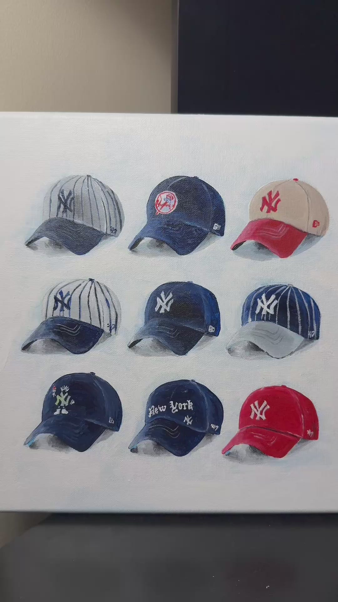 Yankees Hat Painting Print