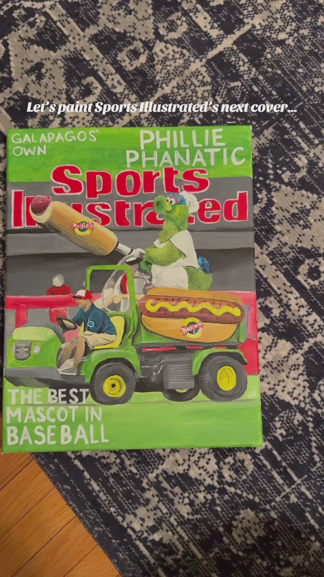 Phillies Phanatic Hot Dog Cannon Painting