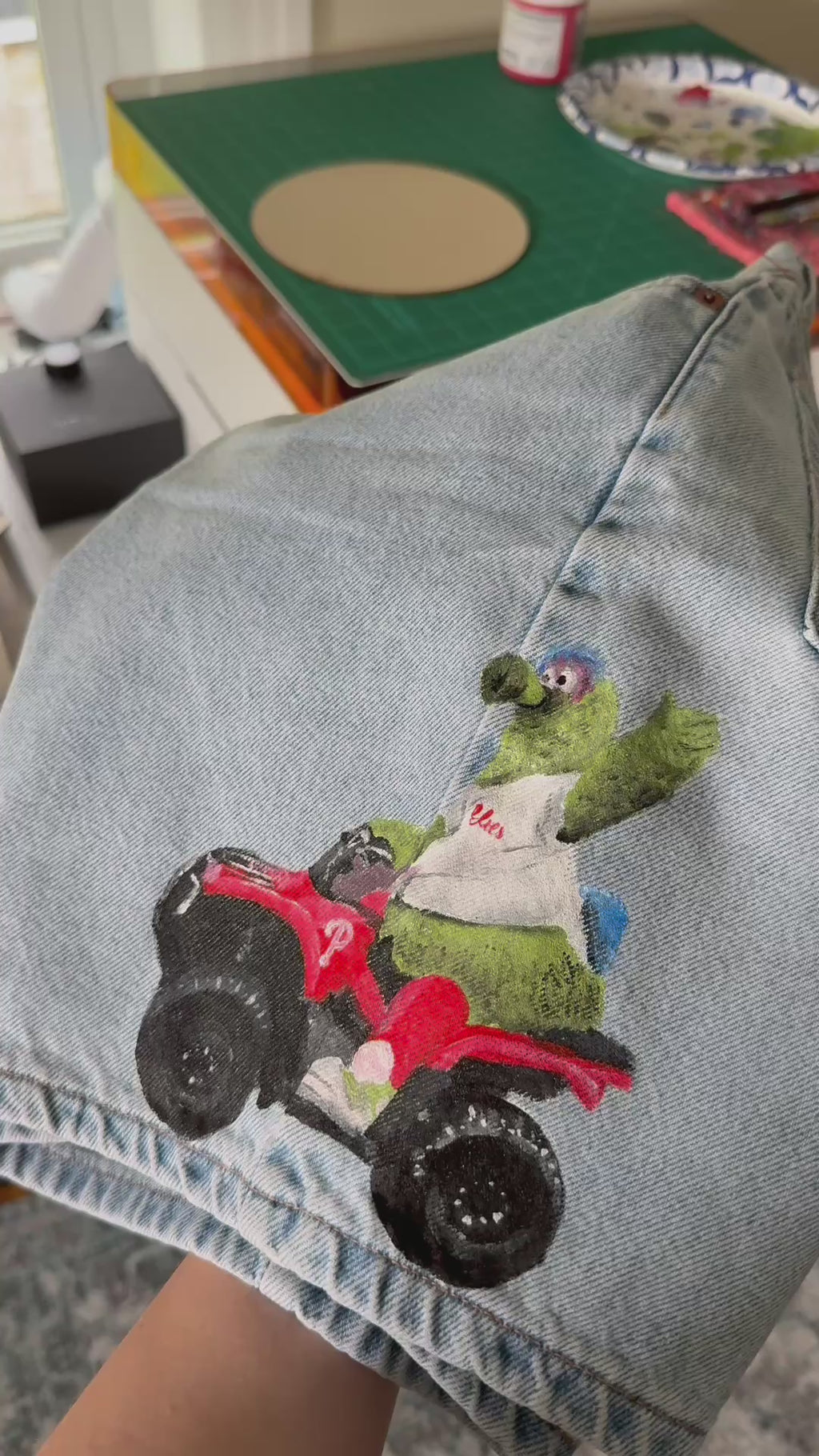 Custom Phillies Jean Shorts